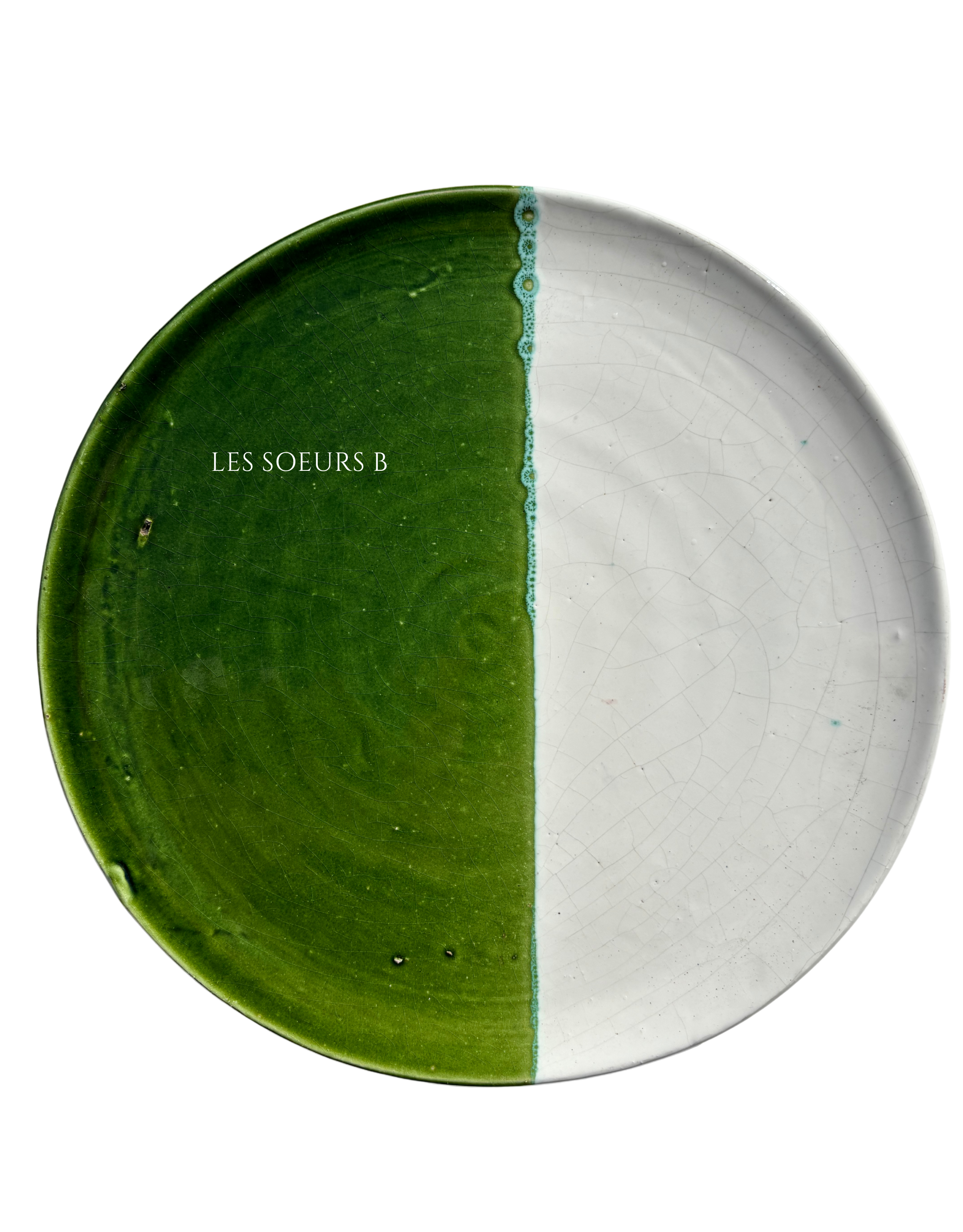 Assiette verte et blanche