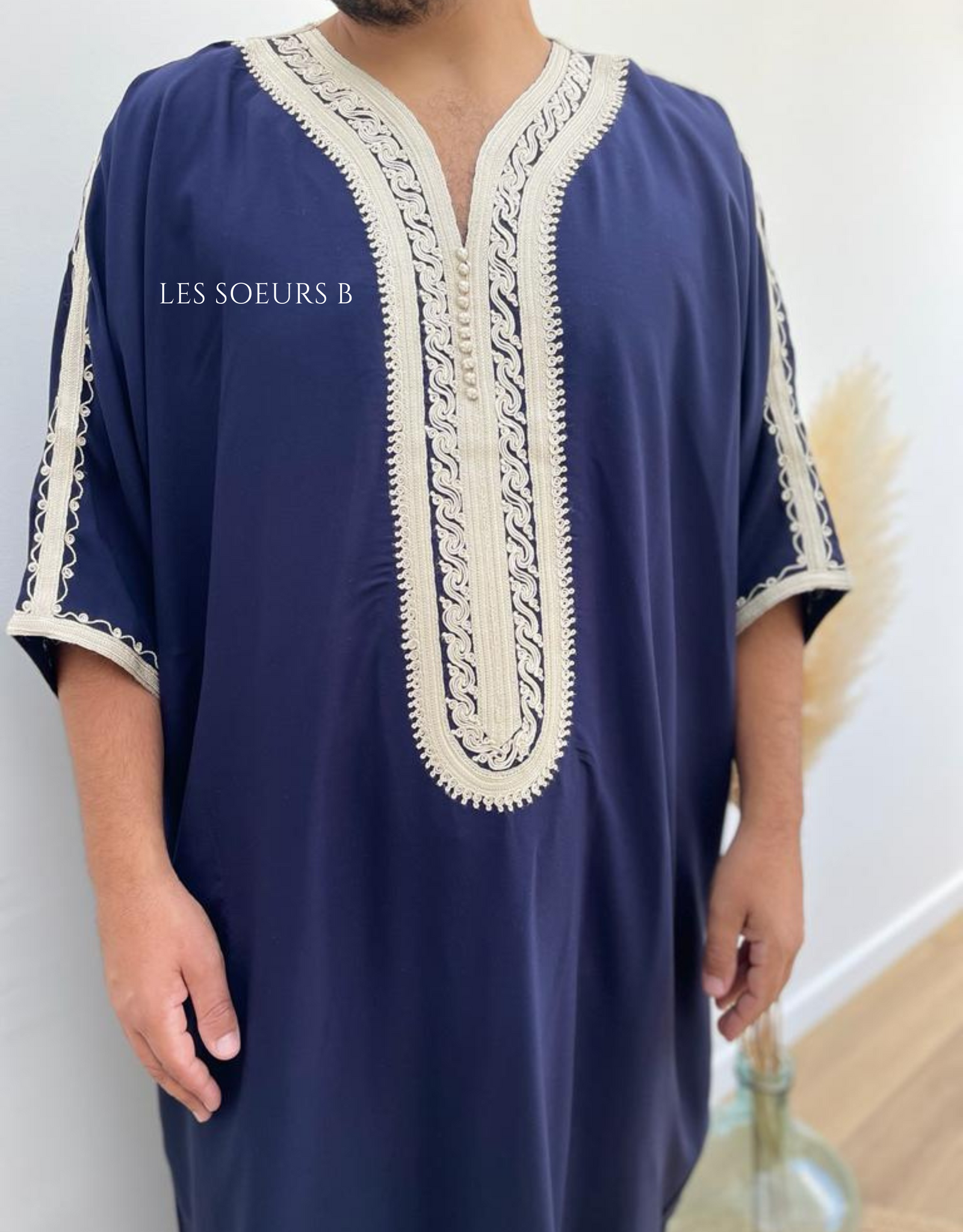 Abaya bleu marine - Réf : 4021