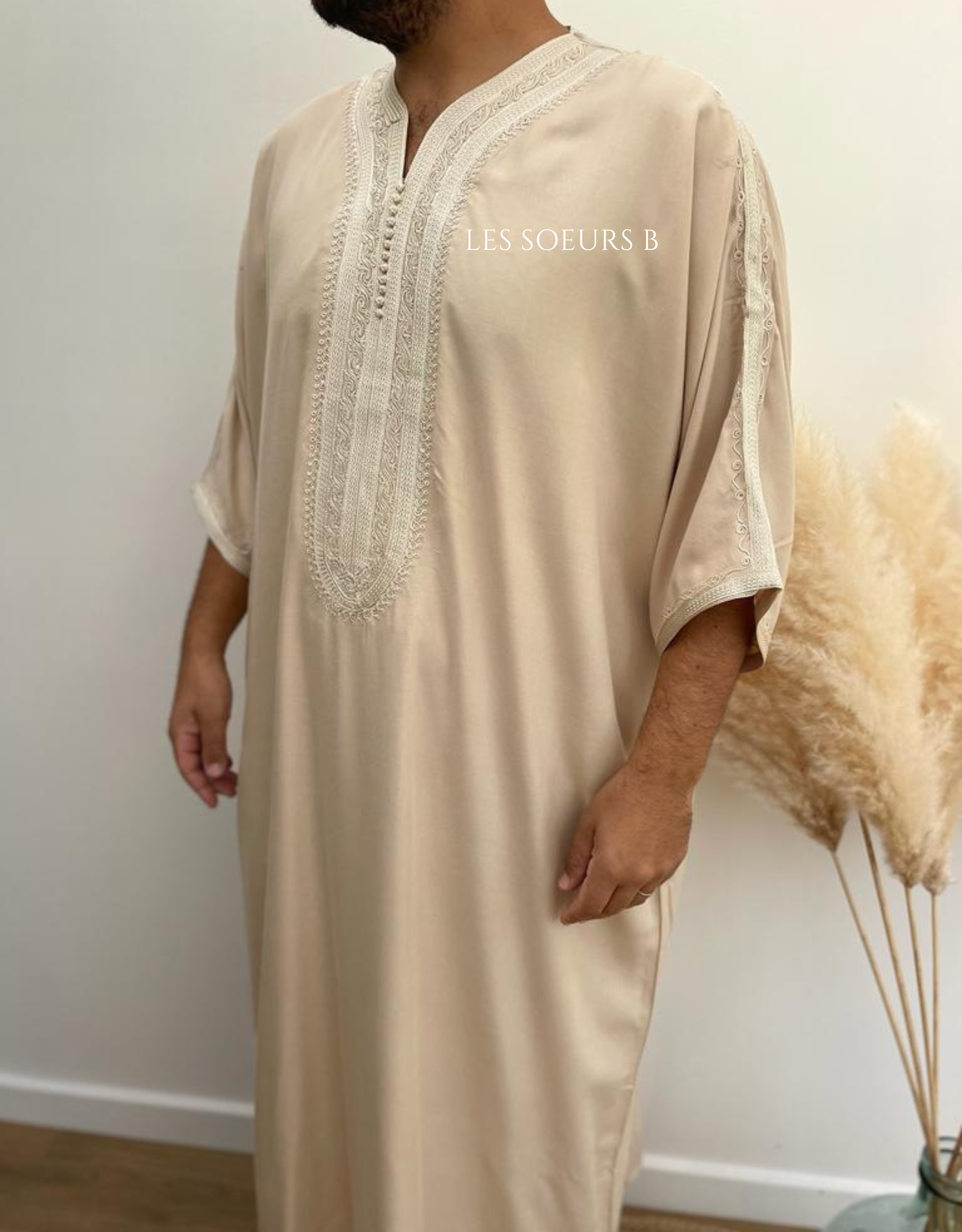 Abaya nude - Réf : 4012