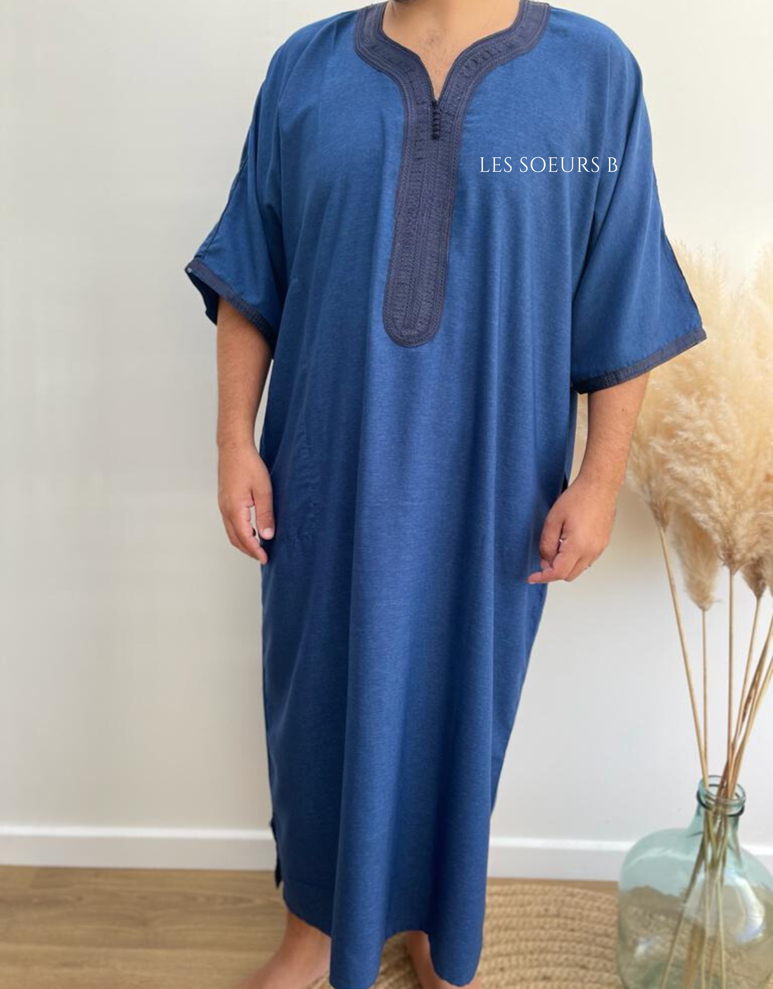 Abaya bleu marine - Réf : 4028