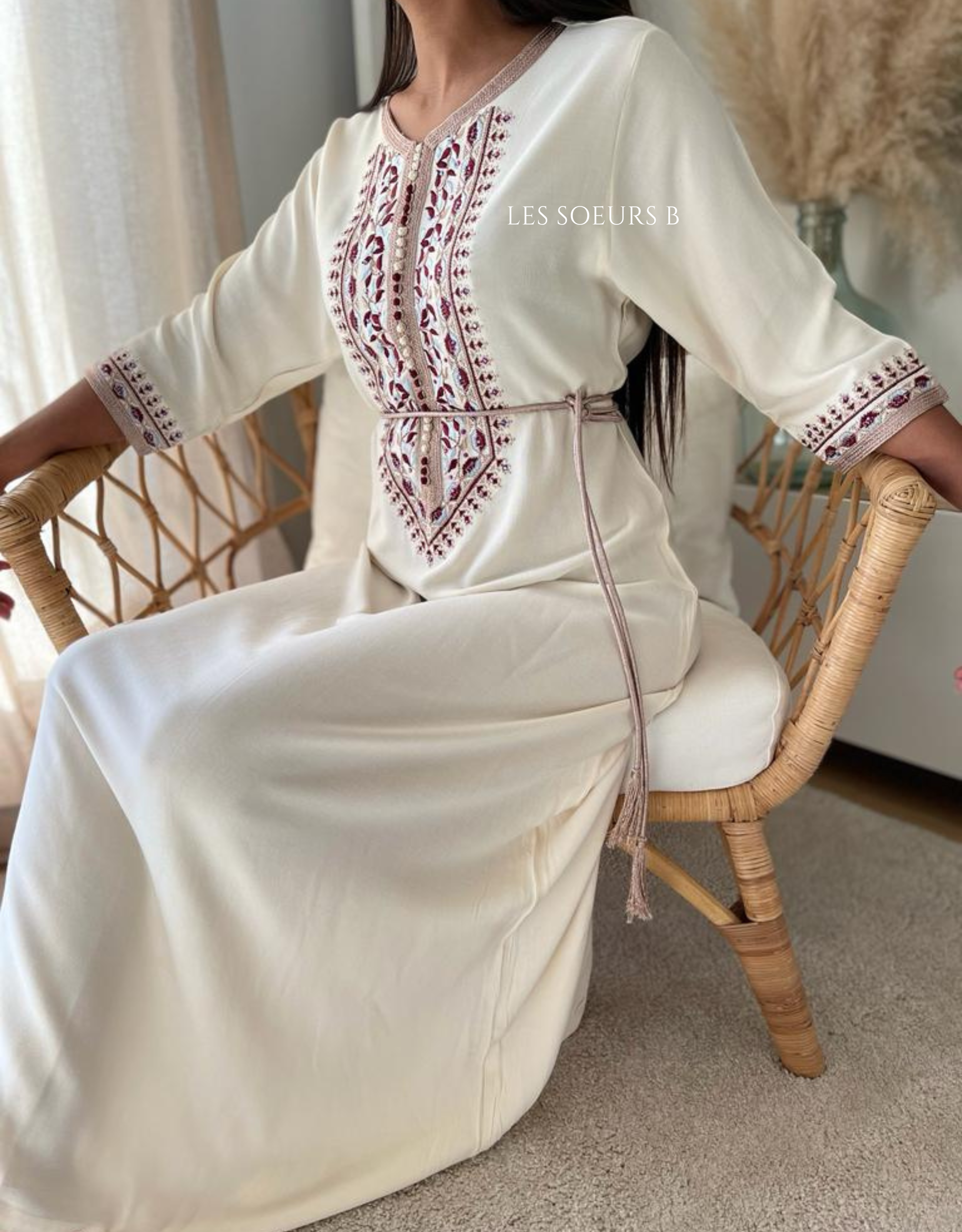 White embroidered kaftan - Ref: 1032