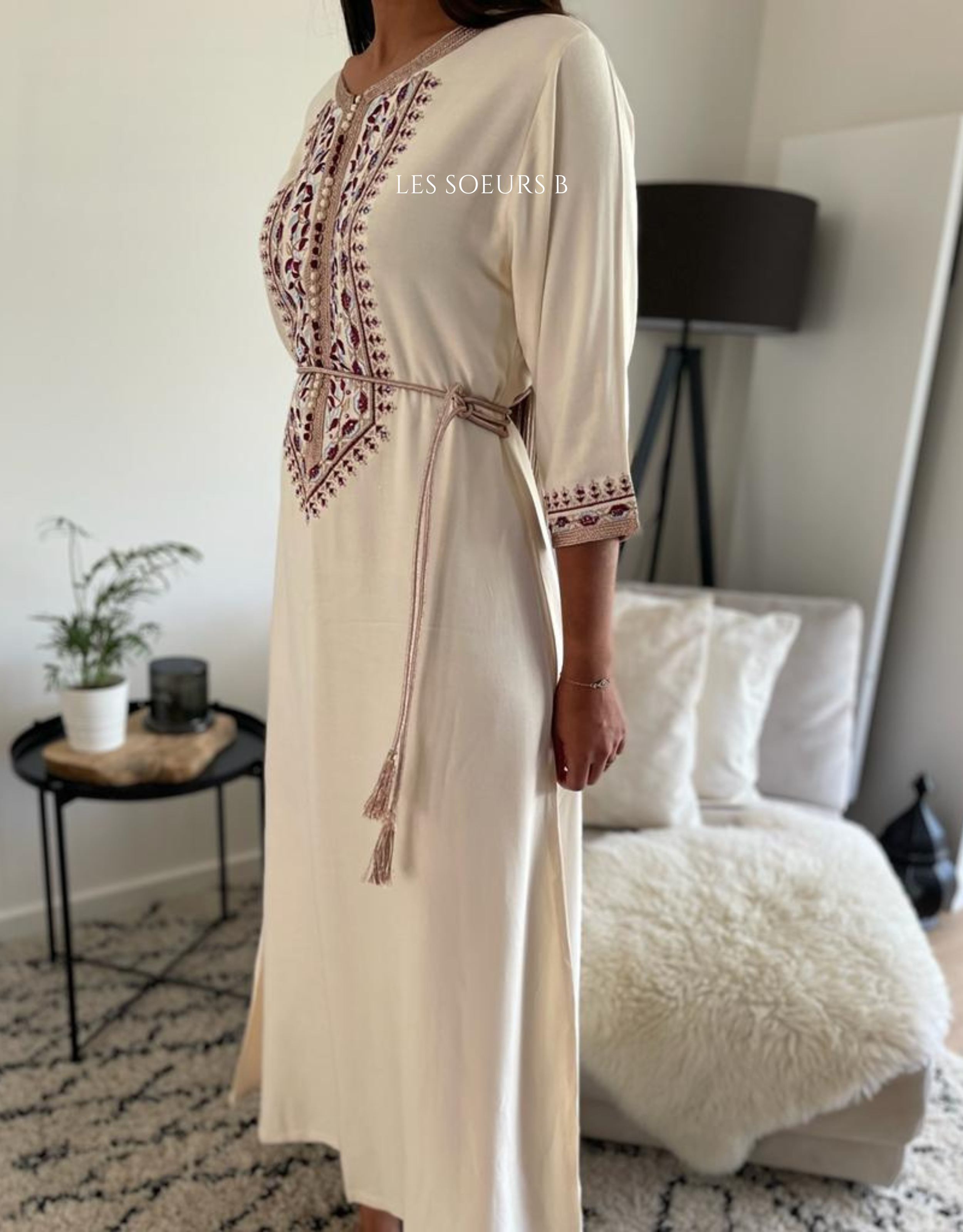 White embroidered kaftan - Ref: 1032