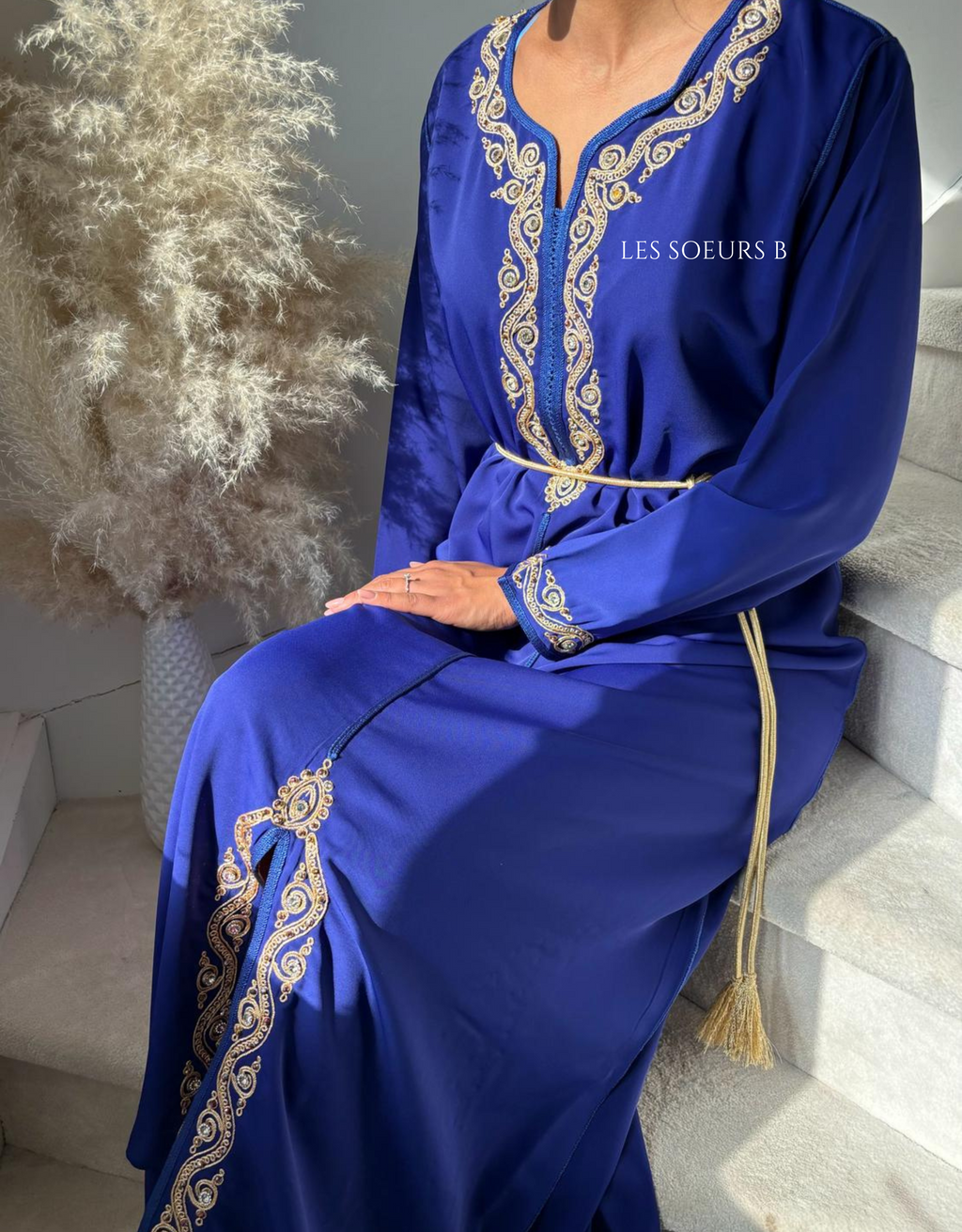 Caftan bleu roi - Réf : 1143