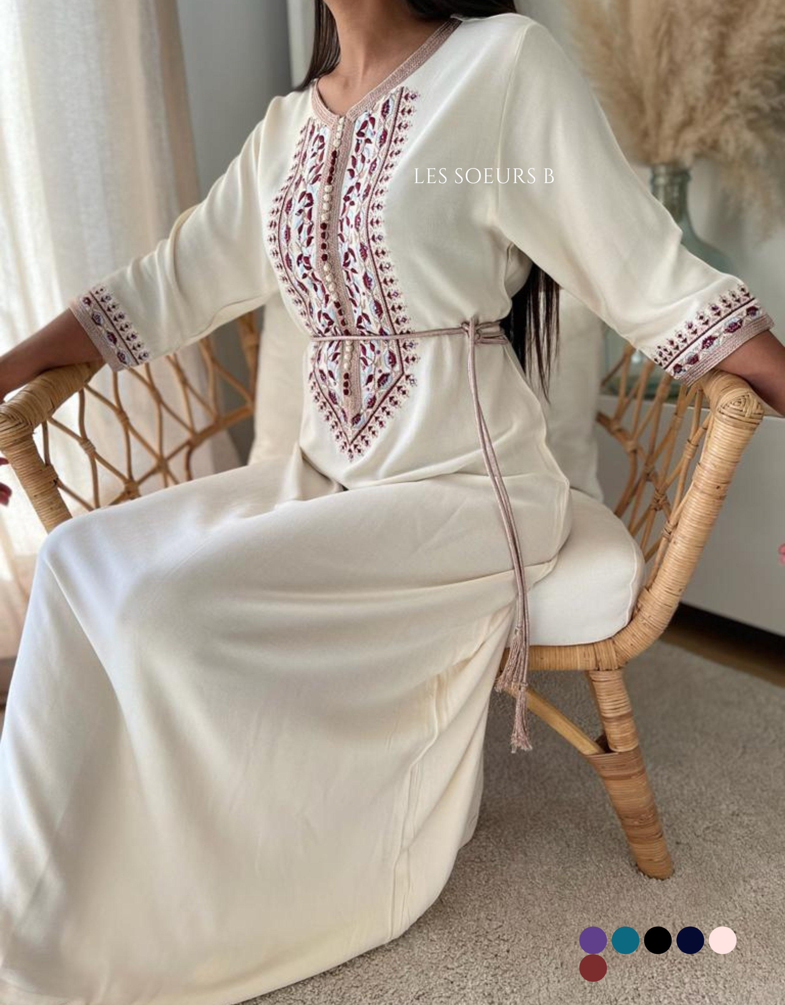 White embroidered kaftan - Ref: 1032