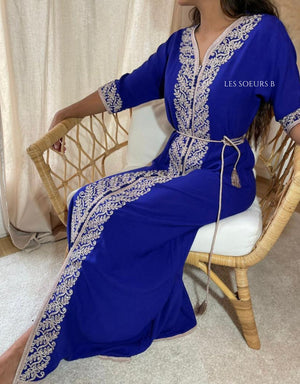 Caftan bleu roi - Réf : 1020