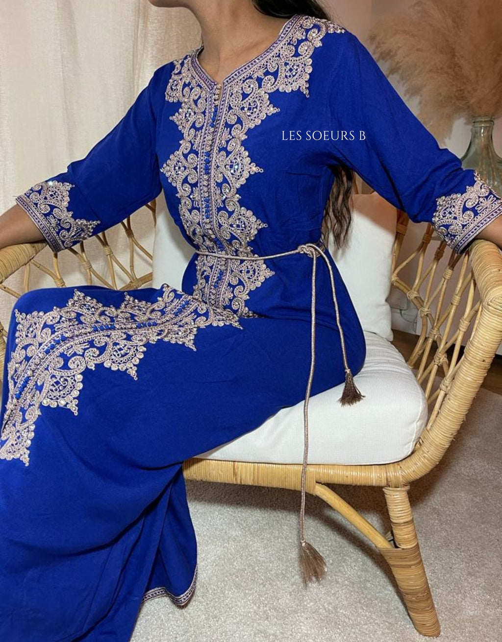 Caftan bleu roi - Réf : 1024